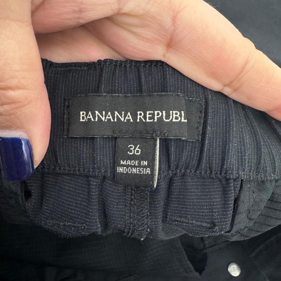 Banana Republic Shorts Men 36 Black Lightweight Stretch Elastic Flat Front Golf - Picture 6 of 12